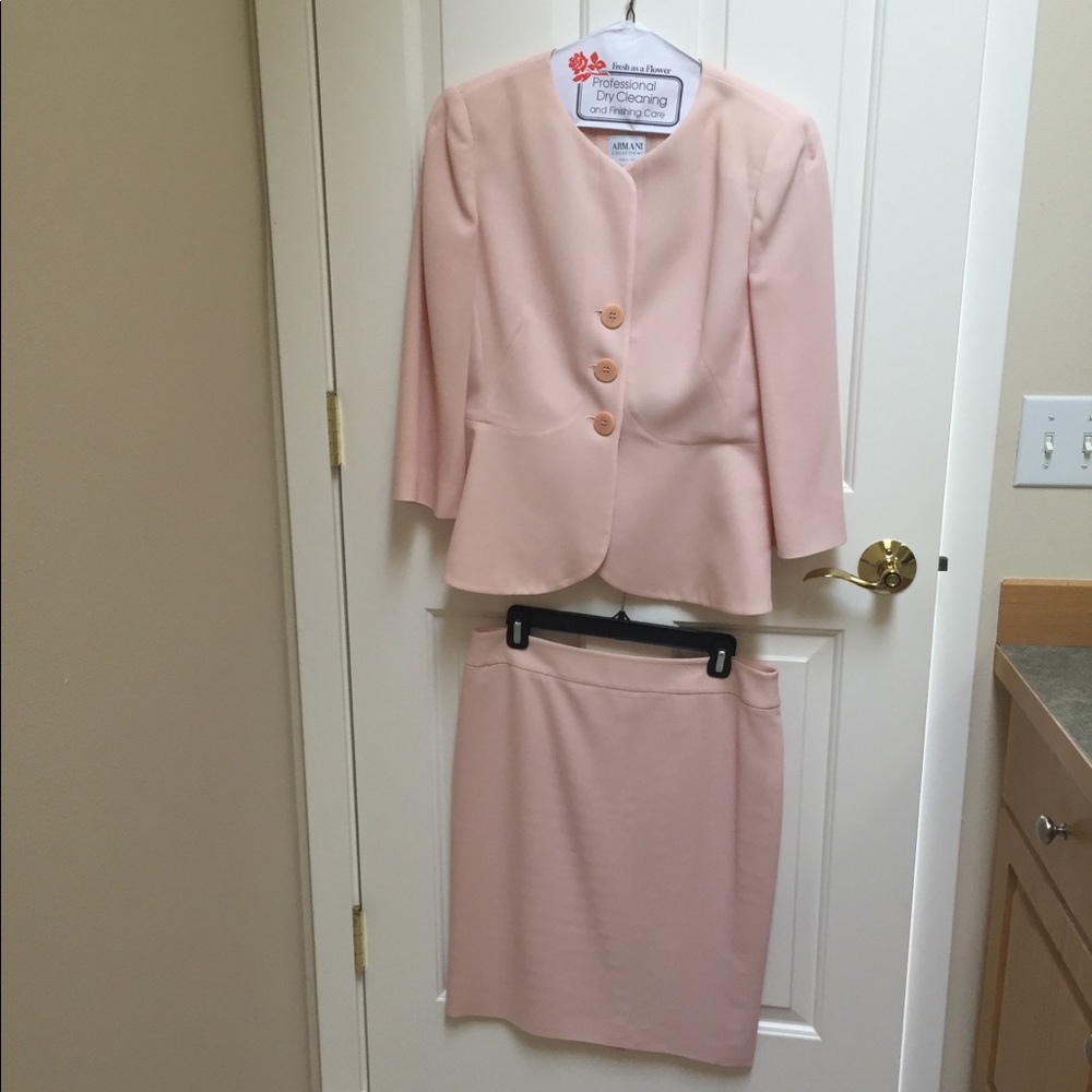 Armani Collezioni Pink Skirt Suit